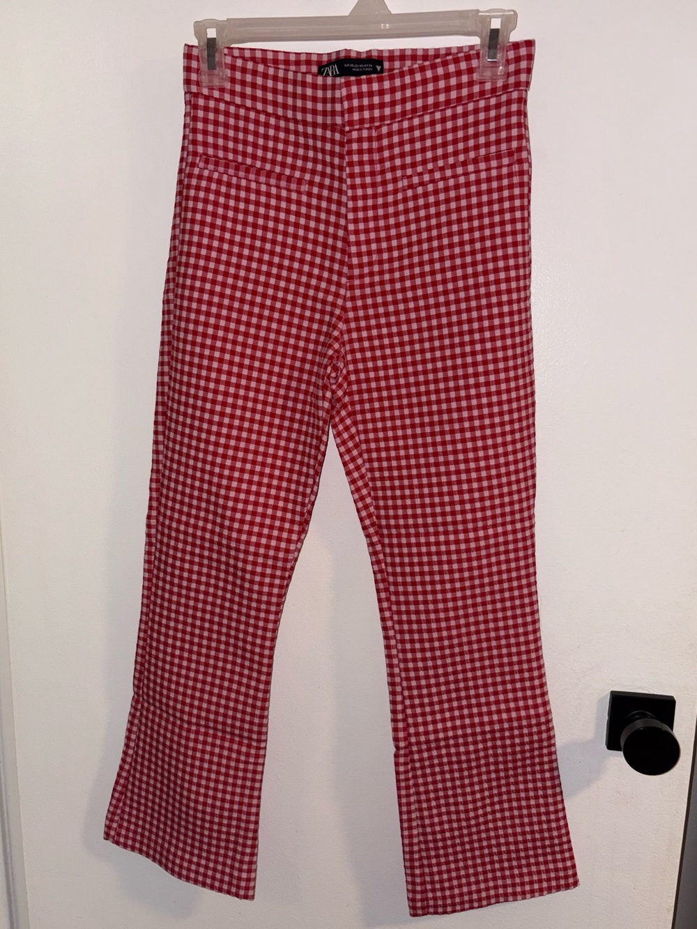 Zara Red and White Gingham Pants